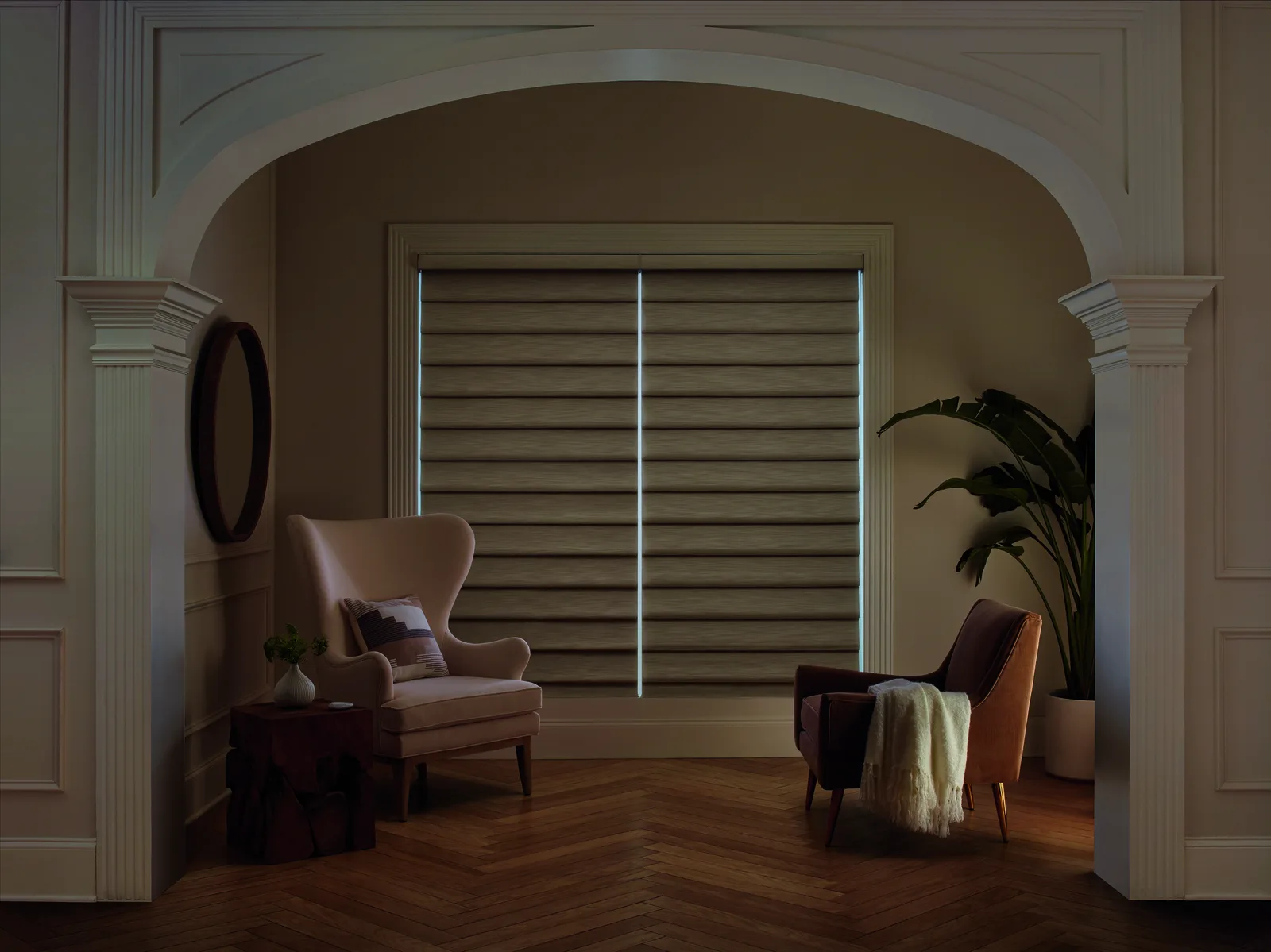 Vignette Modern Roman Shades sitting room